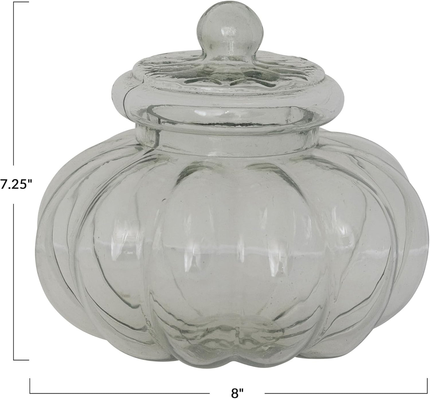 Tarro Vidrio Acanalado Con Tapa Transparente
