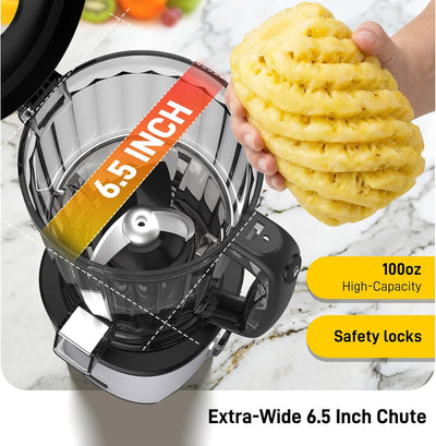 Exprimidor frío canal 6.5pulg 2.95L para frutas y verduras