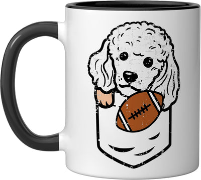 Taza Cerámica Perro Poodle Deporte Negro/Blanco