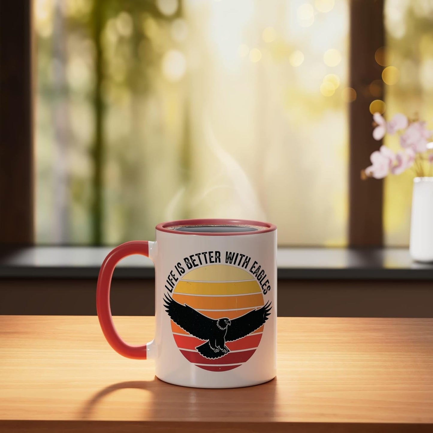 Taza Cerámica Roja/Blanca