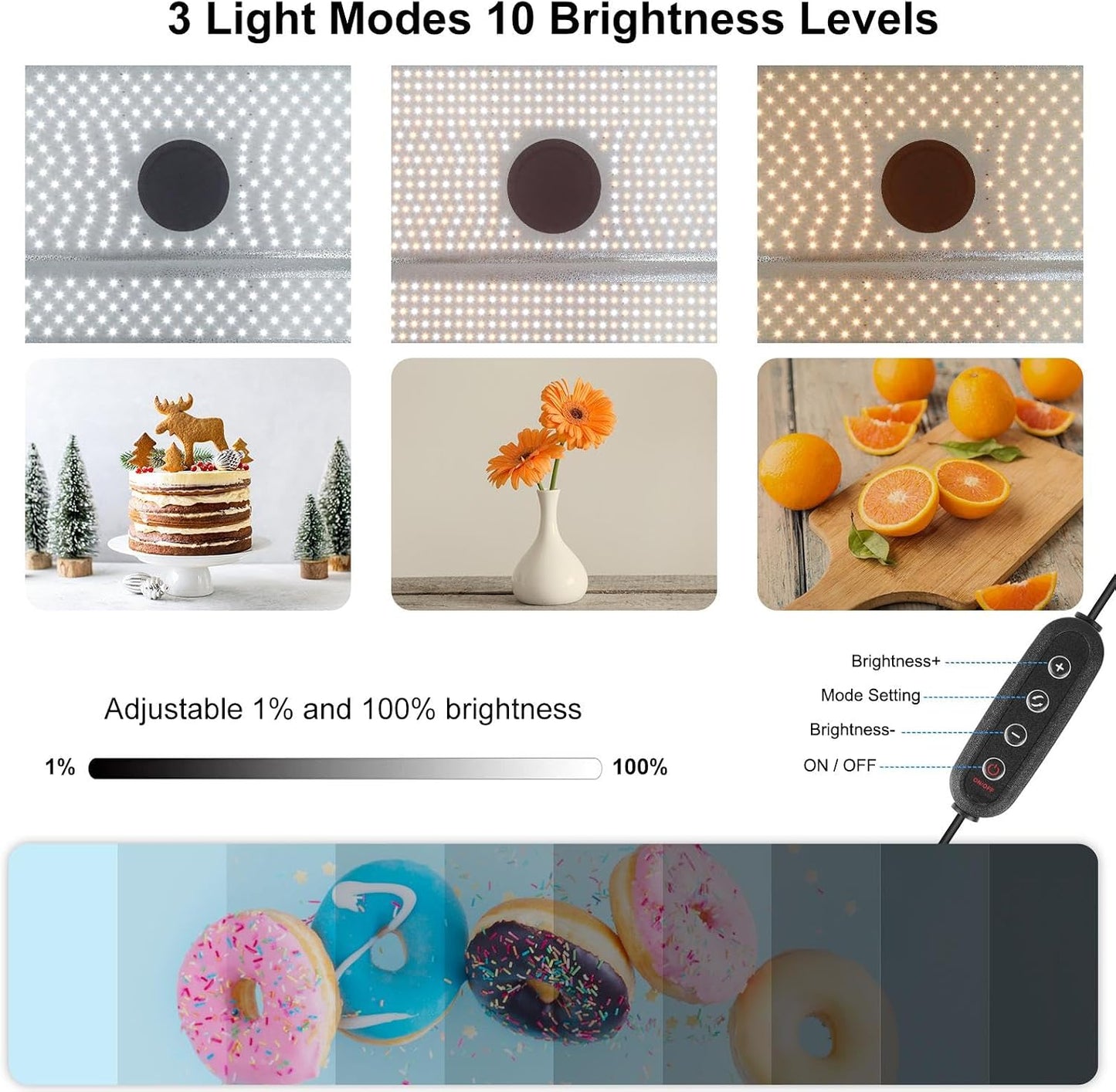 Caja luz profesional 24x16pulg LED 3000K-6500K
