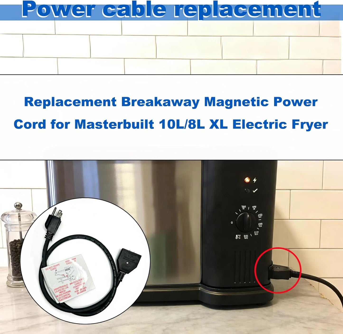Cable magnético repuesto freidora Masterbuilt 10L