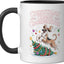 Taza Cerámica Perro Afghano Navidad Negro/Blanco