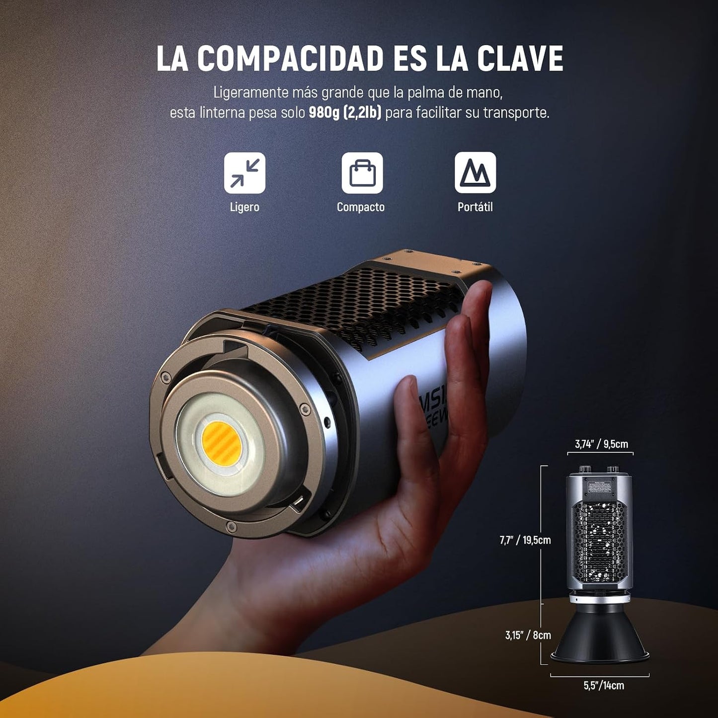 Luz LED bicolor 130W para vídeo con control app modo 2.4G