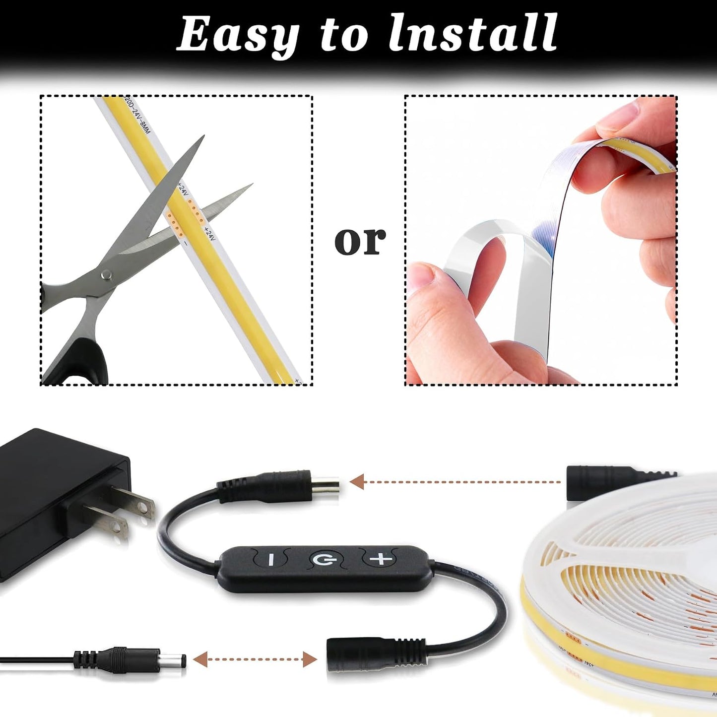 Tira LED blanca 20ft flexible regulable para cocina dormitorio