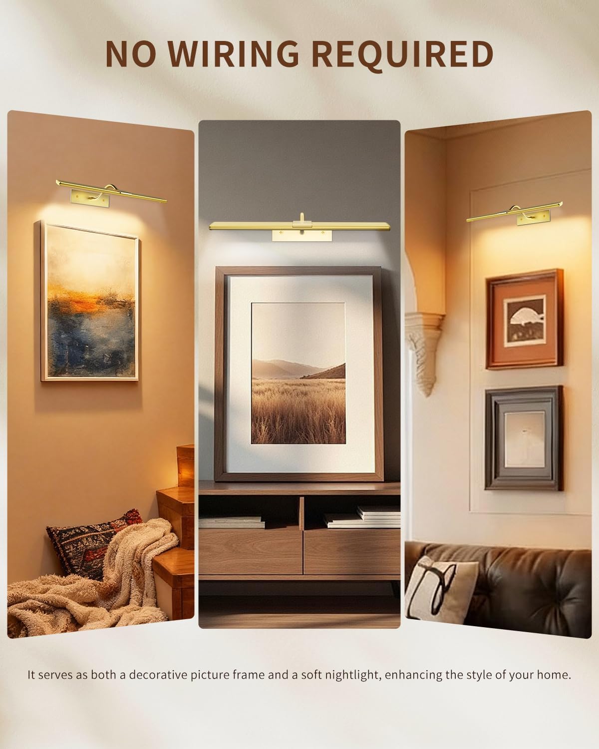 Luz LED aplique pared dorado 16pulg regulable con control remoto