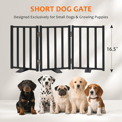 Puerta para perros pequeños de 16.5pulg de alto con patas de apoyo