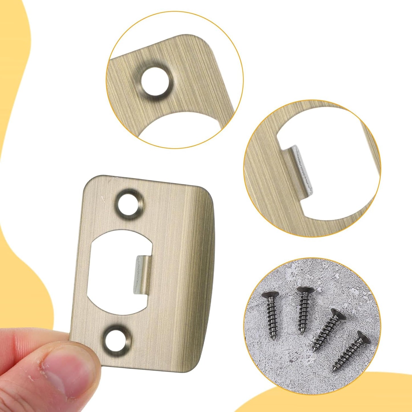 Placa puerta acero inox 2-1/4x1-3/4 pulg set 2 pzas
