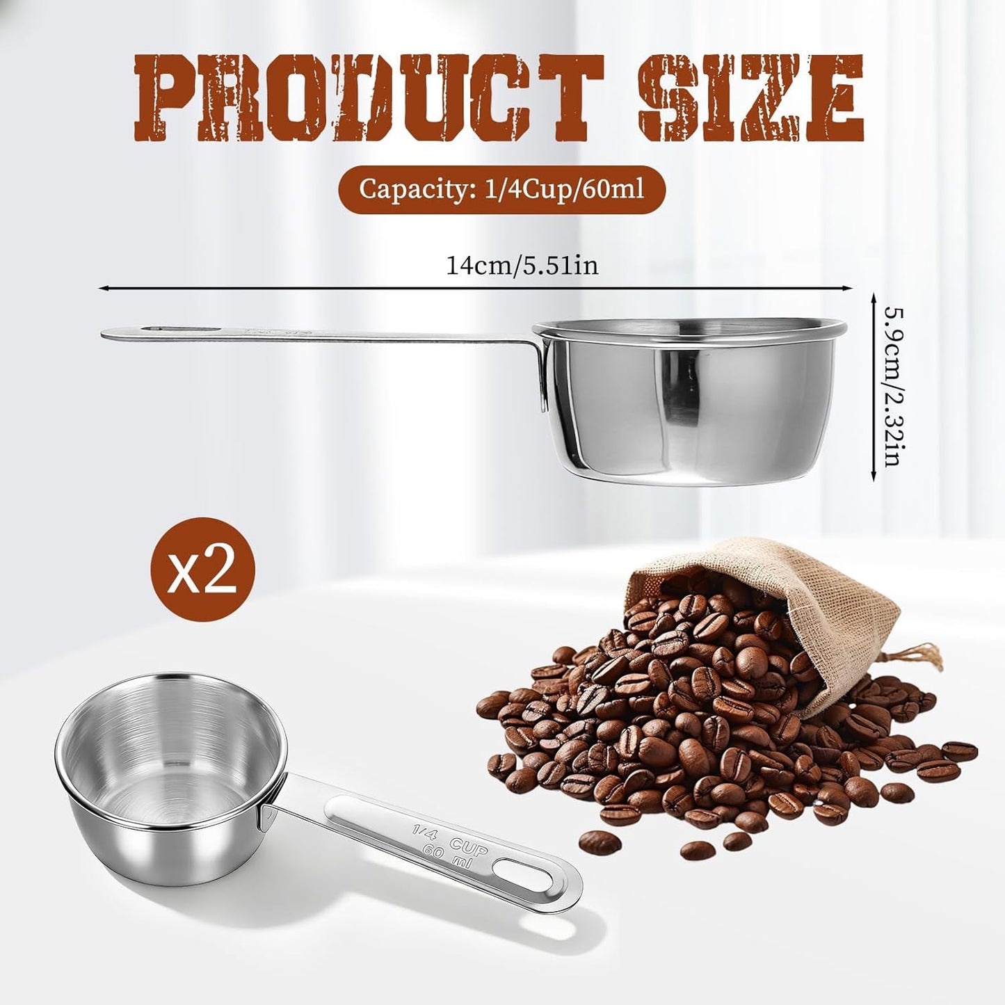 2 Tazas Medidoras Acero Inox 2oz para Cocina