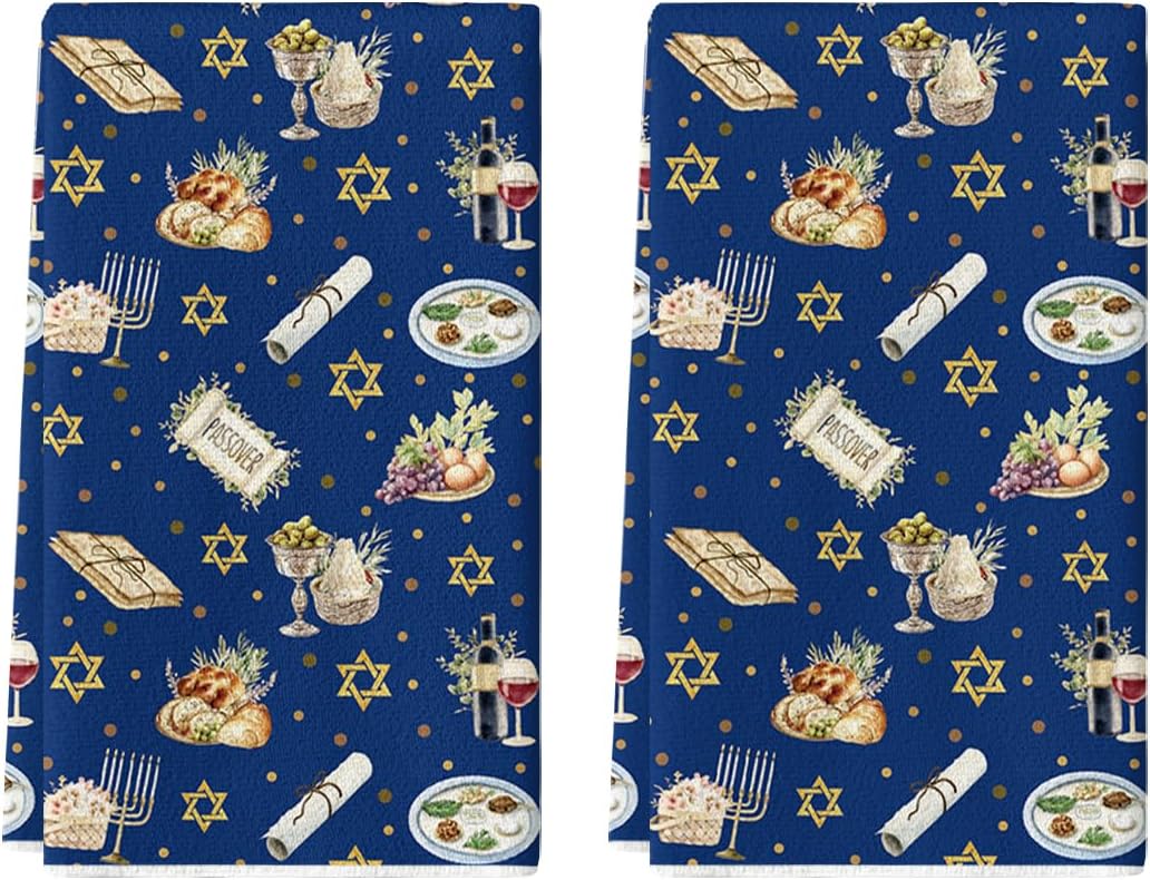 Set 2 Toallas Cocina Lunares Estrellas 18x26pulg