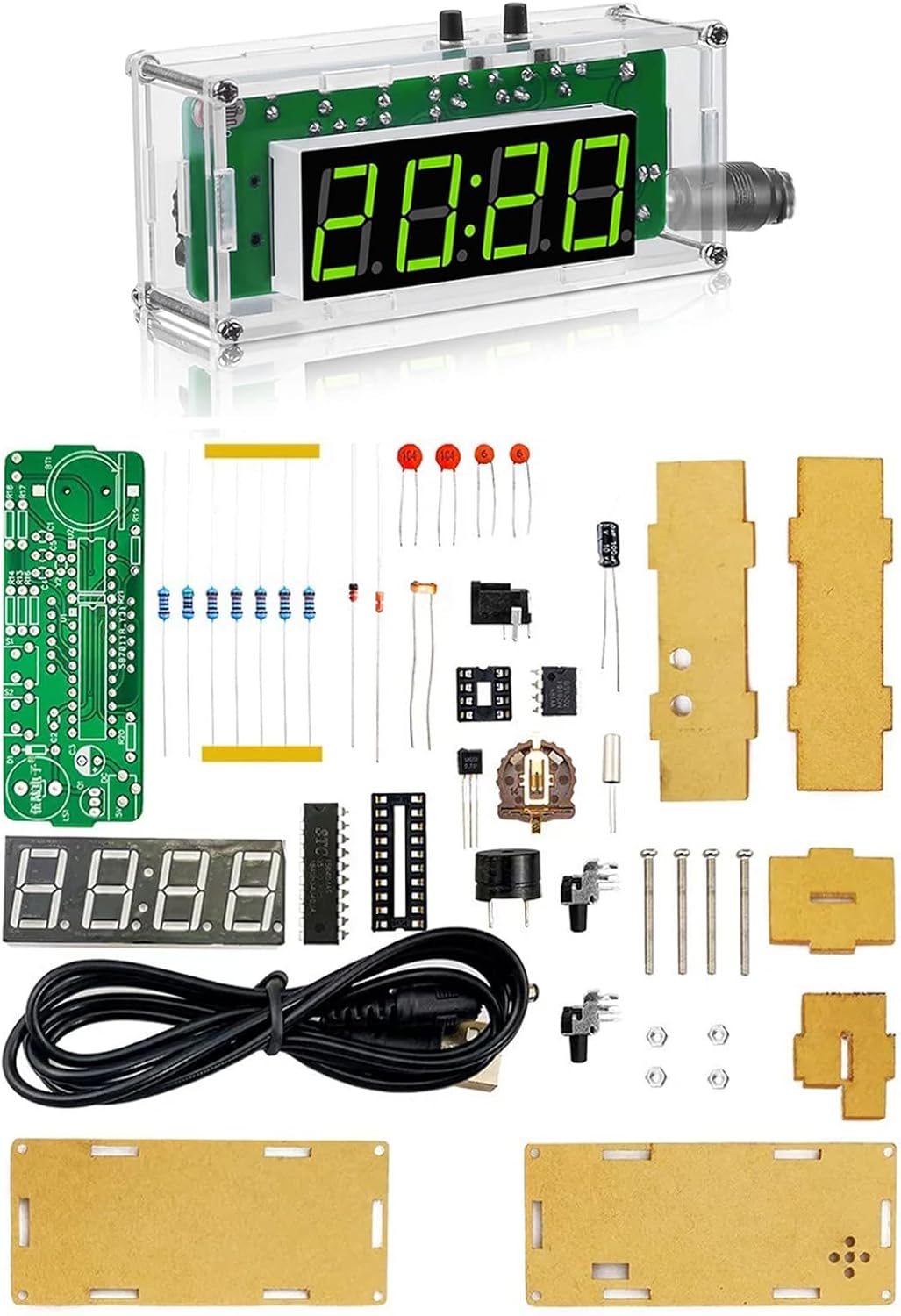 Kit reloj digital DIY 4 dígitos con pantalla temperatura