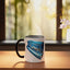 Taza de cerámica Piano Water negra/blanca