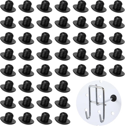 60 Ganchos Silicona Tablero Clavijas 1/4pulg Negro