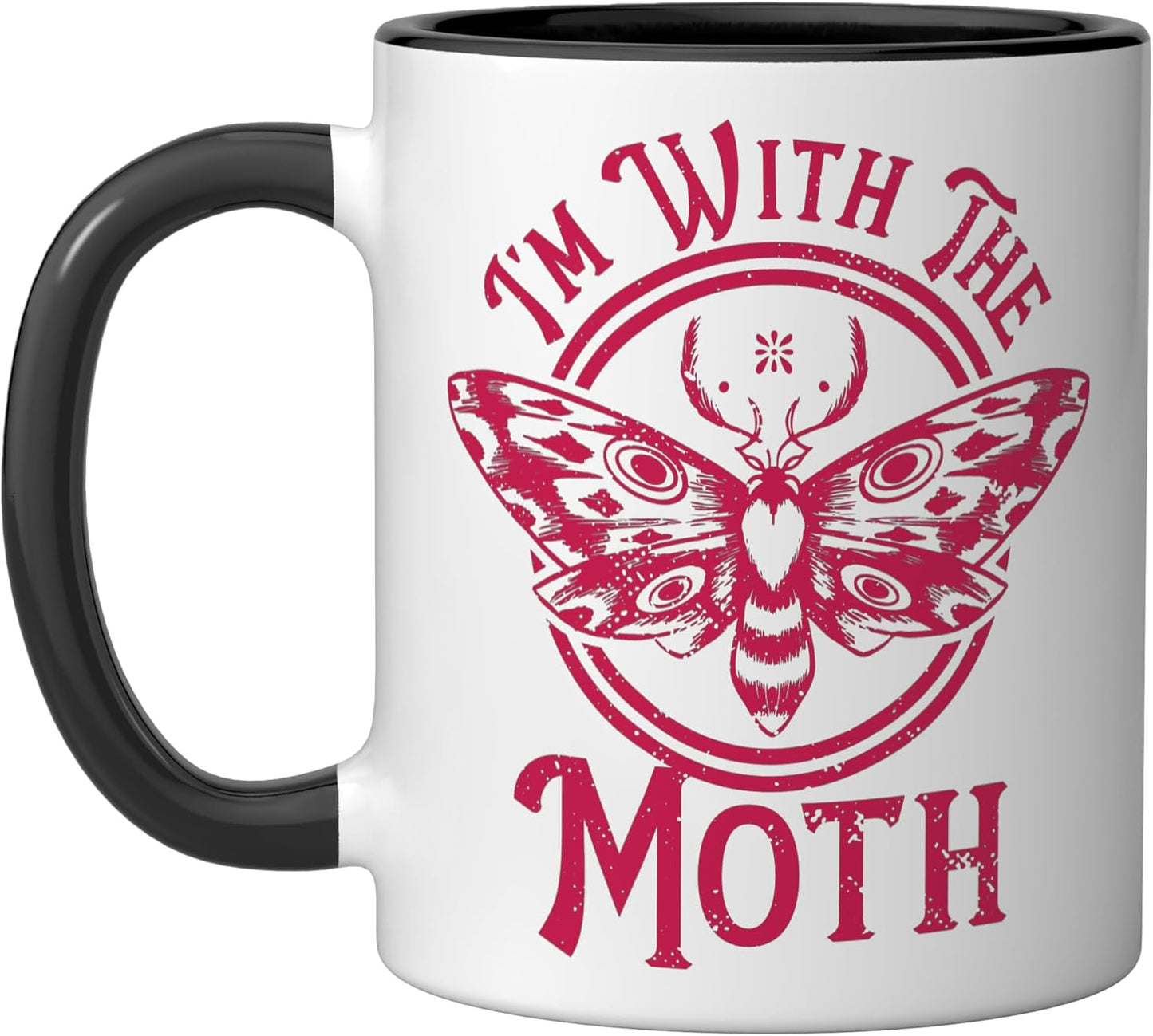 Taza Cerámica I'm With The Moth Negro/Blanco