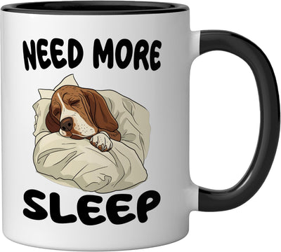 Taza de cerámica para pijama de Basset Fauve de Bretagne negro/blanco