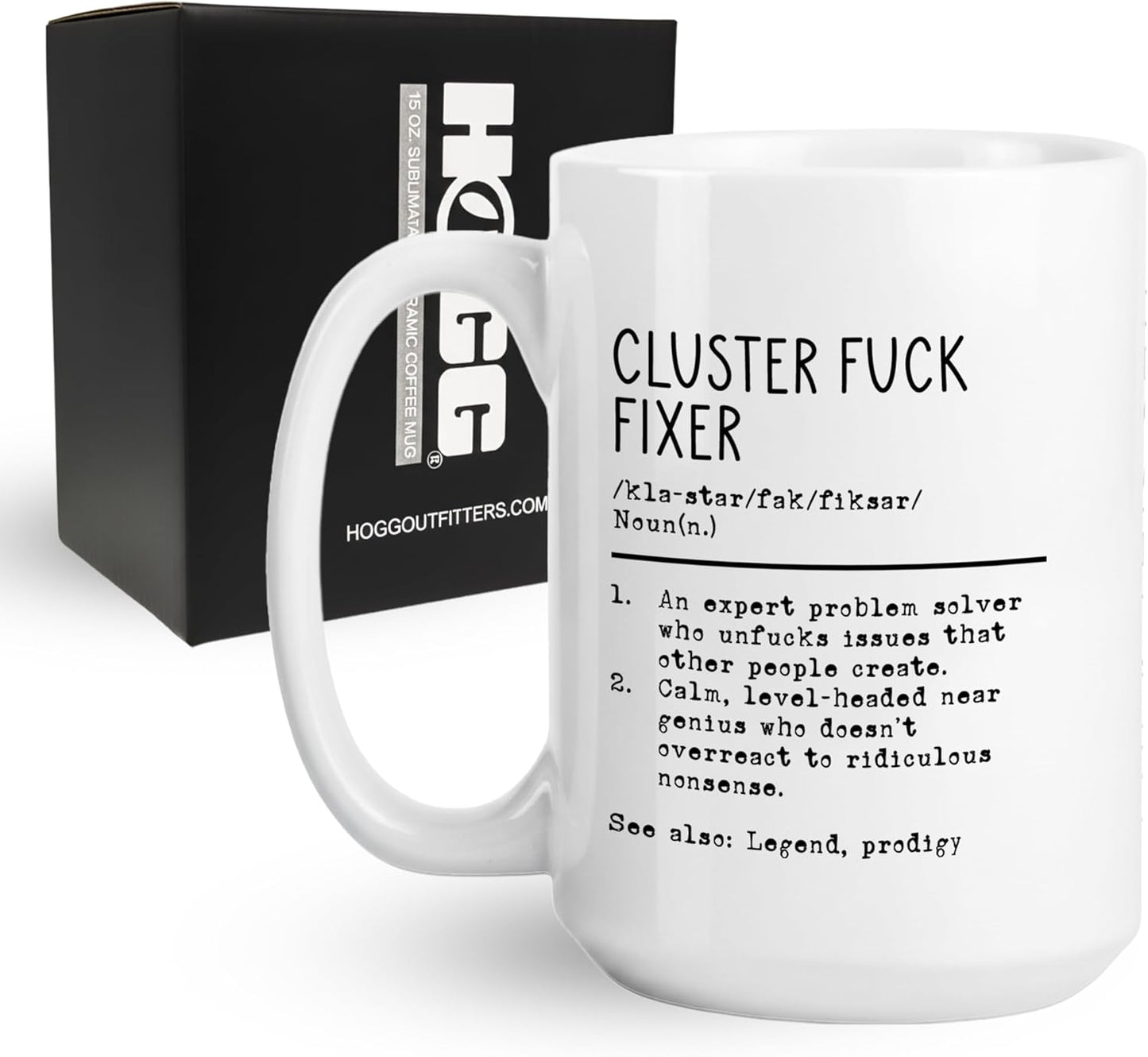 Taza de café sarcástica Cluster Fuck Fixer de cerámica 15 oz