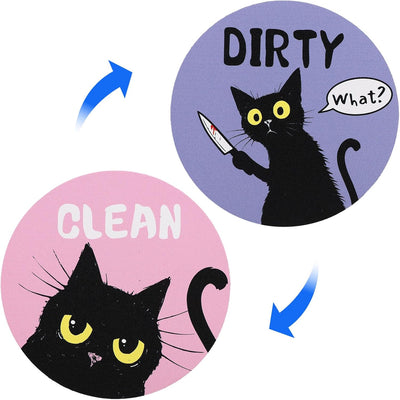 2 Imanes gato negro lavavajillas cocina refrigerador