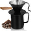 Jarra de espuma de leche acero inoxidable 304 20.3 fl oz juego cafetera goteo con 50 filtros V60