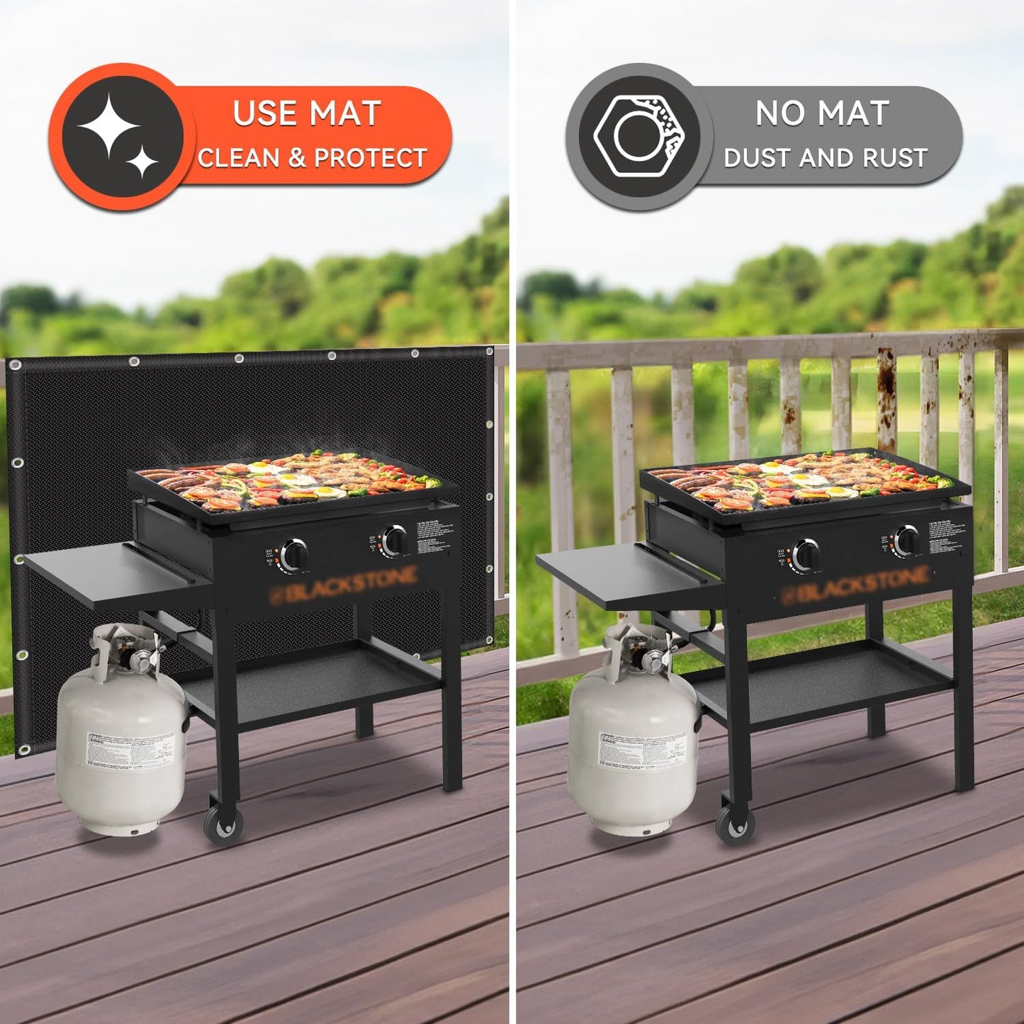 Tapete protector térmico impermeable para parrilla