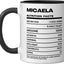 Taza cerámica Micaela Nutrition Facts Name negra/blanca