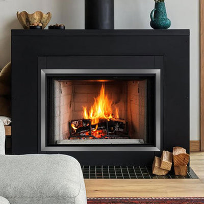 Moldura metal acero inox autoadhesiva para pared chimenea 20pulg