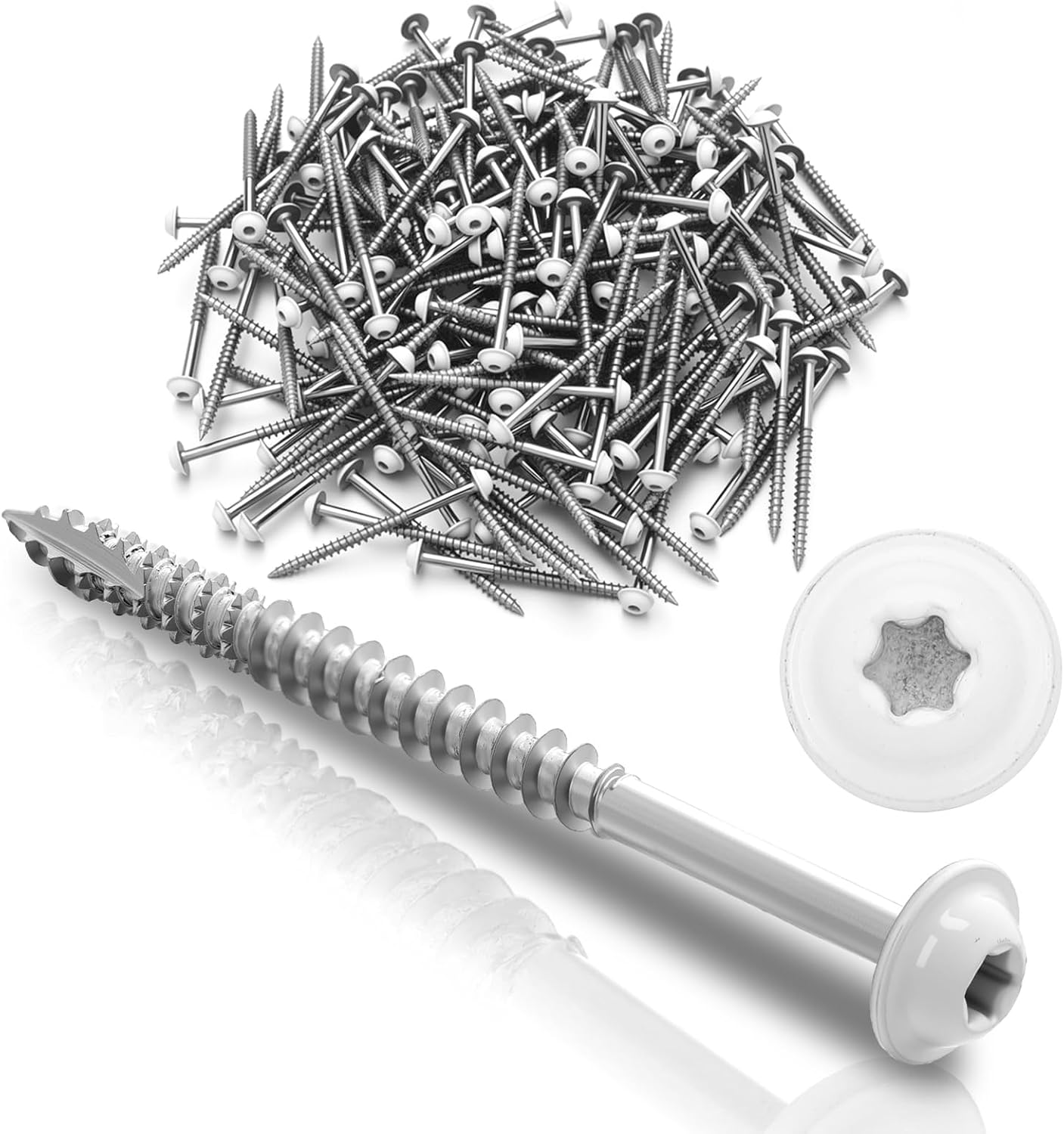 Tornillos gabinete blanco 2lb autorroscantes cabeza estrella madera