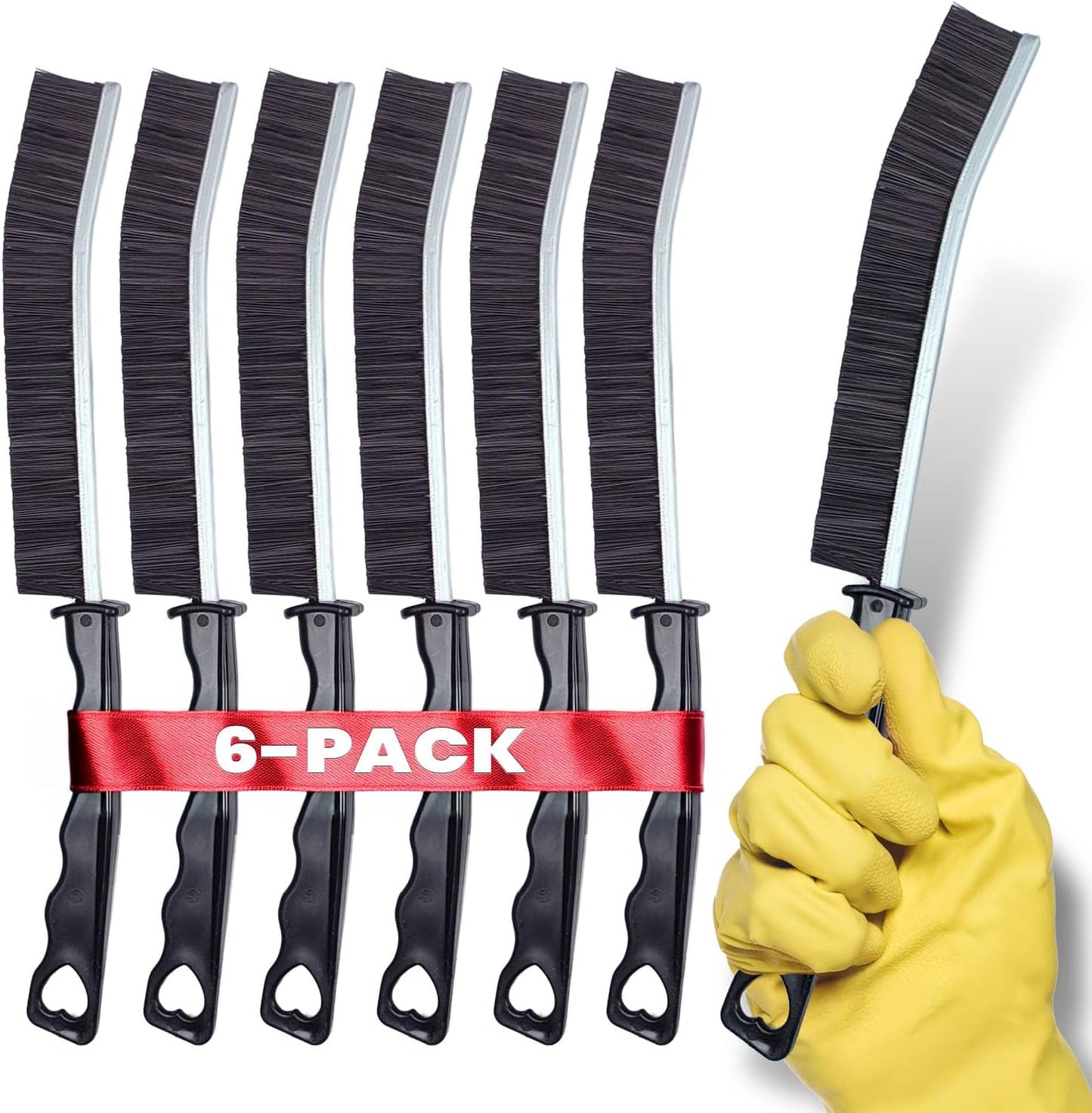 Set 6 Cepillos Limpieza Cerdas Duras para Baño Cocina Ducha