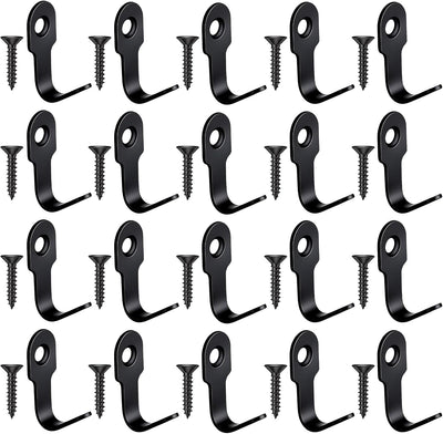 20 Pzas Gancho Metal Acero Inox Negro para Colgar Llaves Sombrero