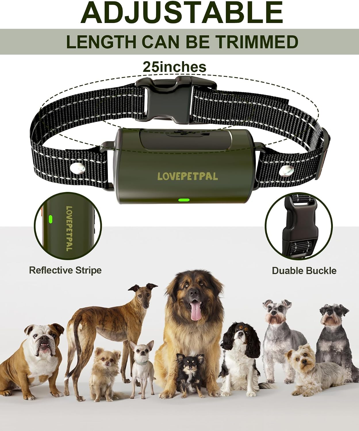 Collar entrenamiento perros IPX7 recargable 4 modos