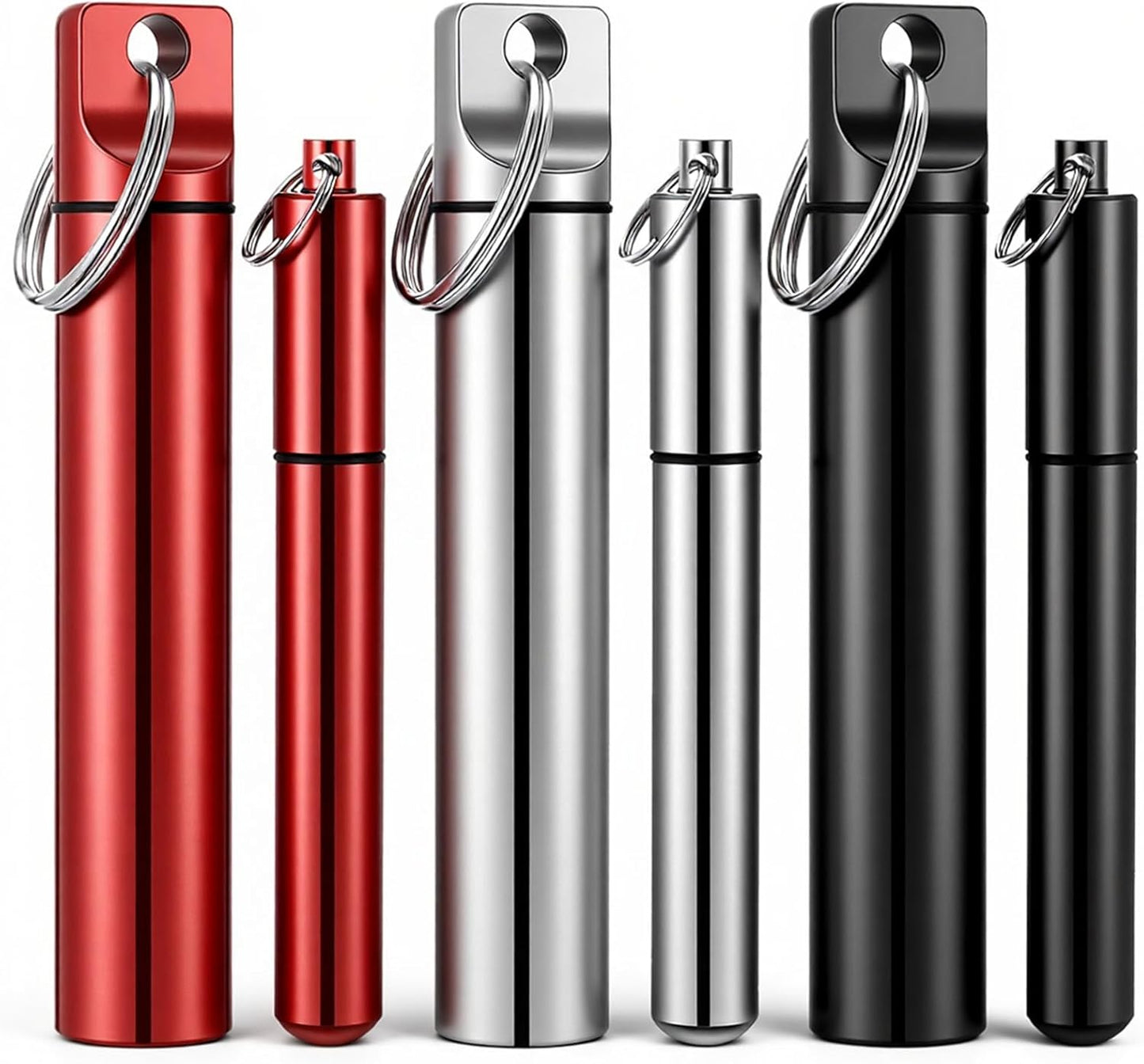 Soporte palillos dientes 6uds con llavero 3 colores