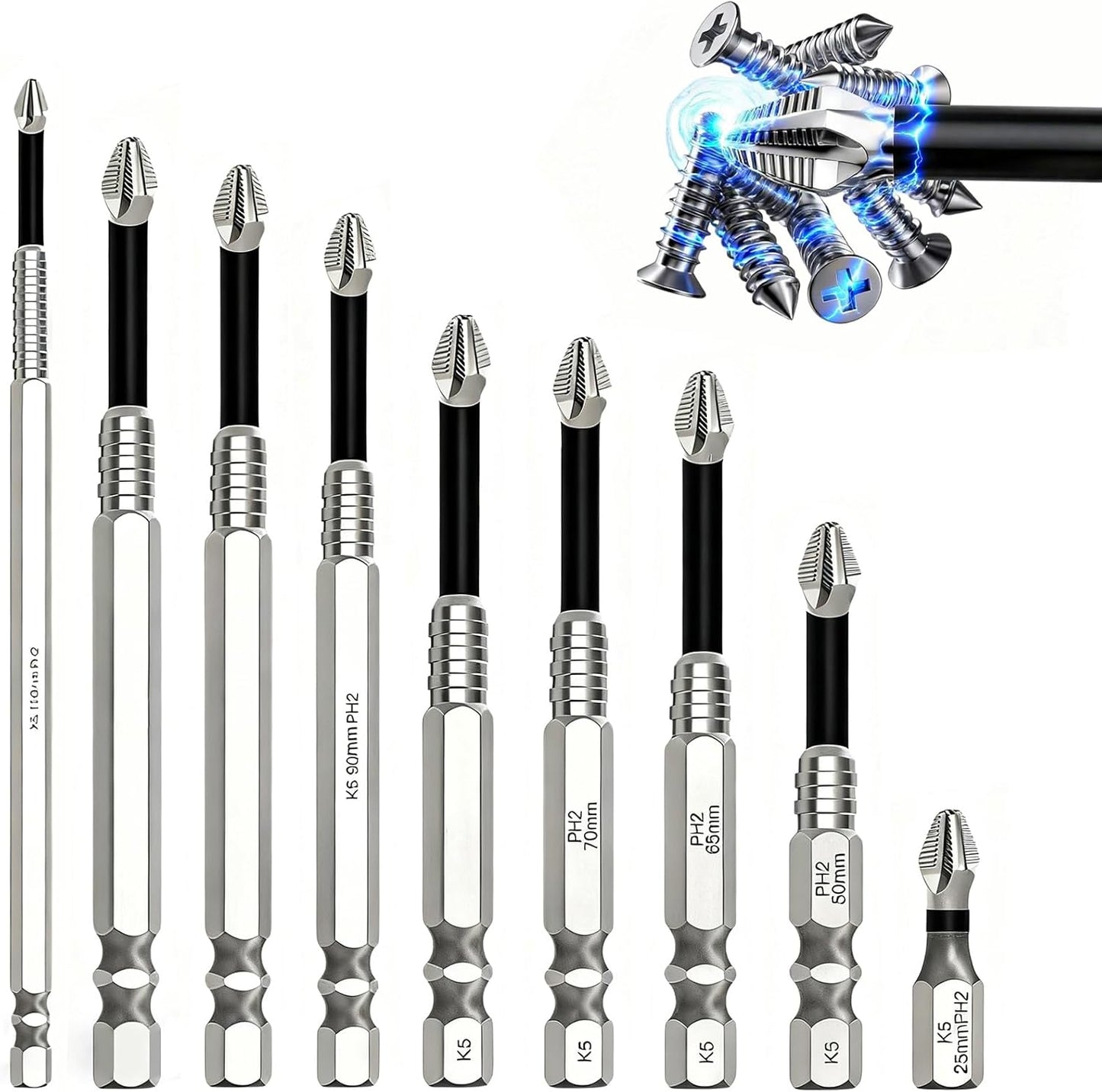 Set 9 Brocas Magnéticas Antideslizantes Impacto