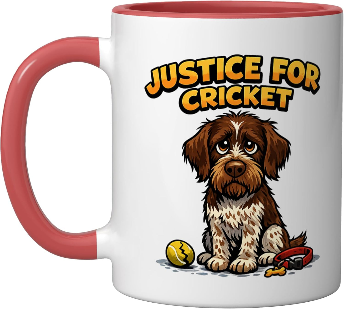 Taza cerámica Justice For Cricket Roja/Blanca