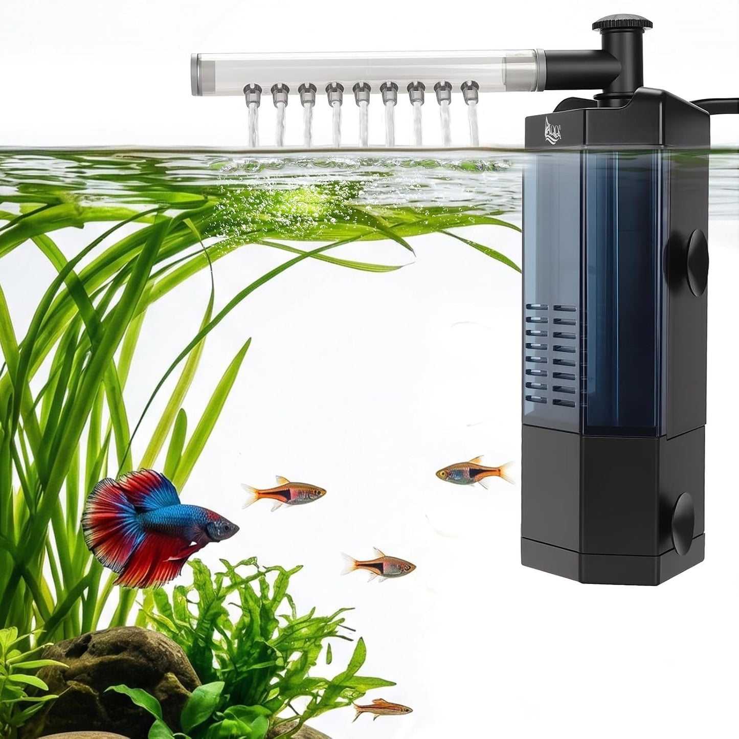 Filtro interno acuario 20-40gal ajustable con bomba susurro