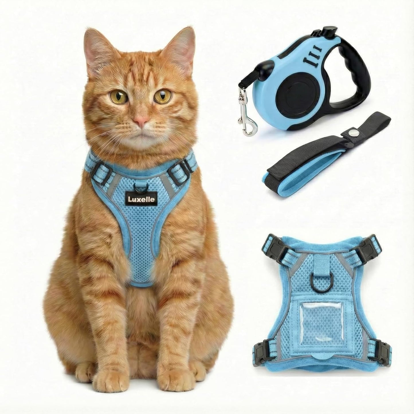 Arnés ajustable para gato con correa reflectante