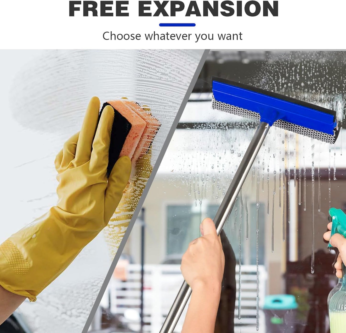 Escobilla ventana 2en1 acero inox 55pulg hogar