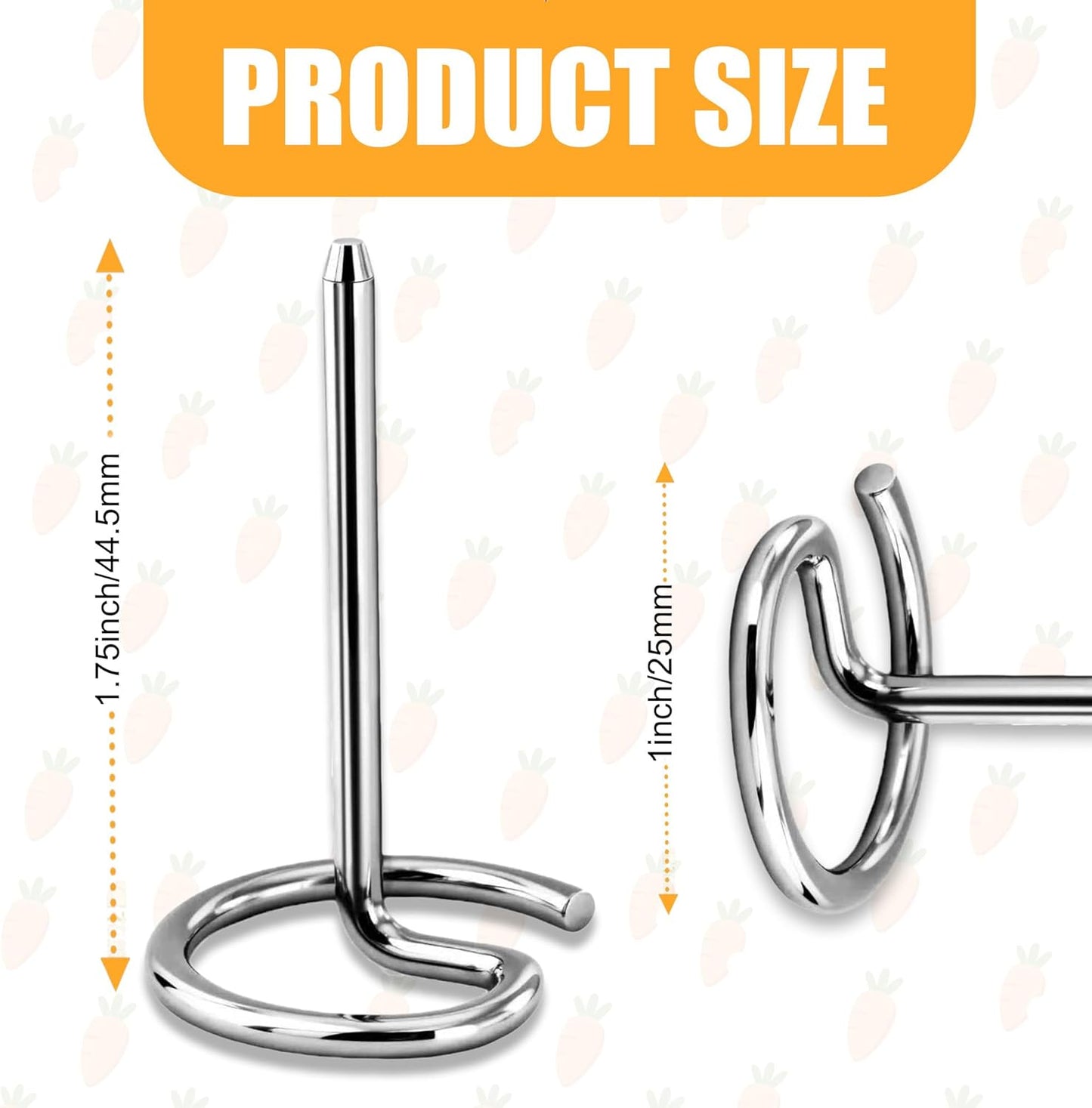 30 Pzas Pinchos Acero Inox Redondos para Barbacoa y Freidora
