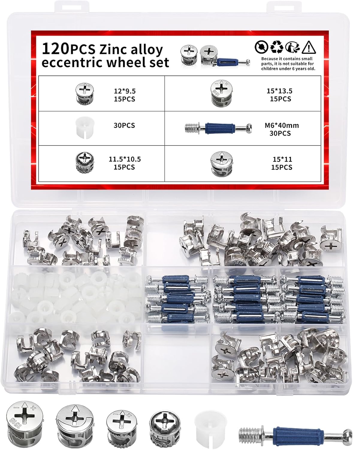 Set 120 Tuercas Bloqueo Leva 3en1 Accesorios Muebles