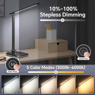Lámpara escritorio LED 800lm regulable 5 colores oficina hogar