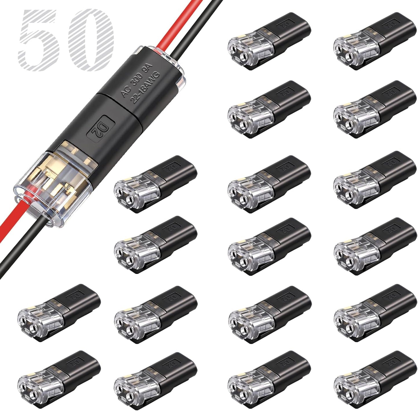 Conectores rápido doble cable LED 18-22 AWG 50 Uds