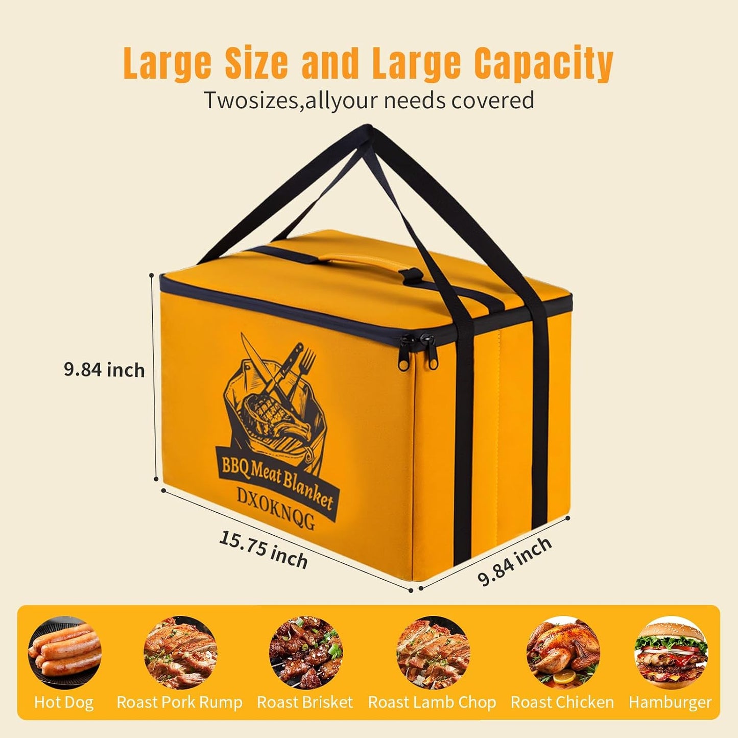 Bolsa comida aislada para barbacoa 5 capas plegable impermeable