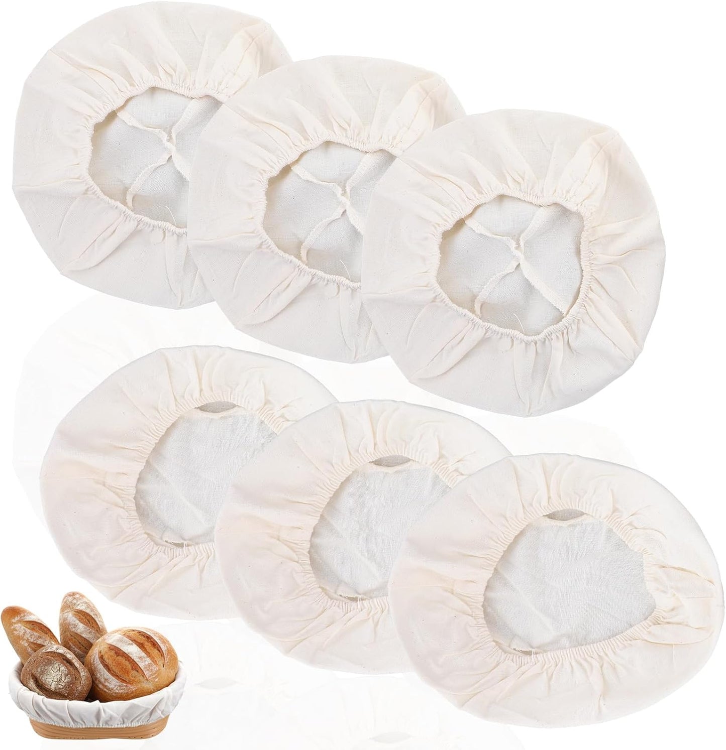 6 bolsas de lona Banneton reutilizables para panadería, 3 redondas y 3 ovaladas