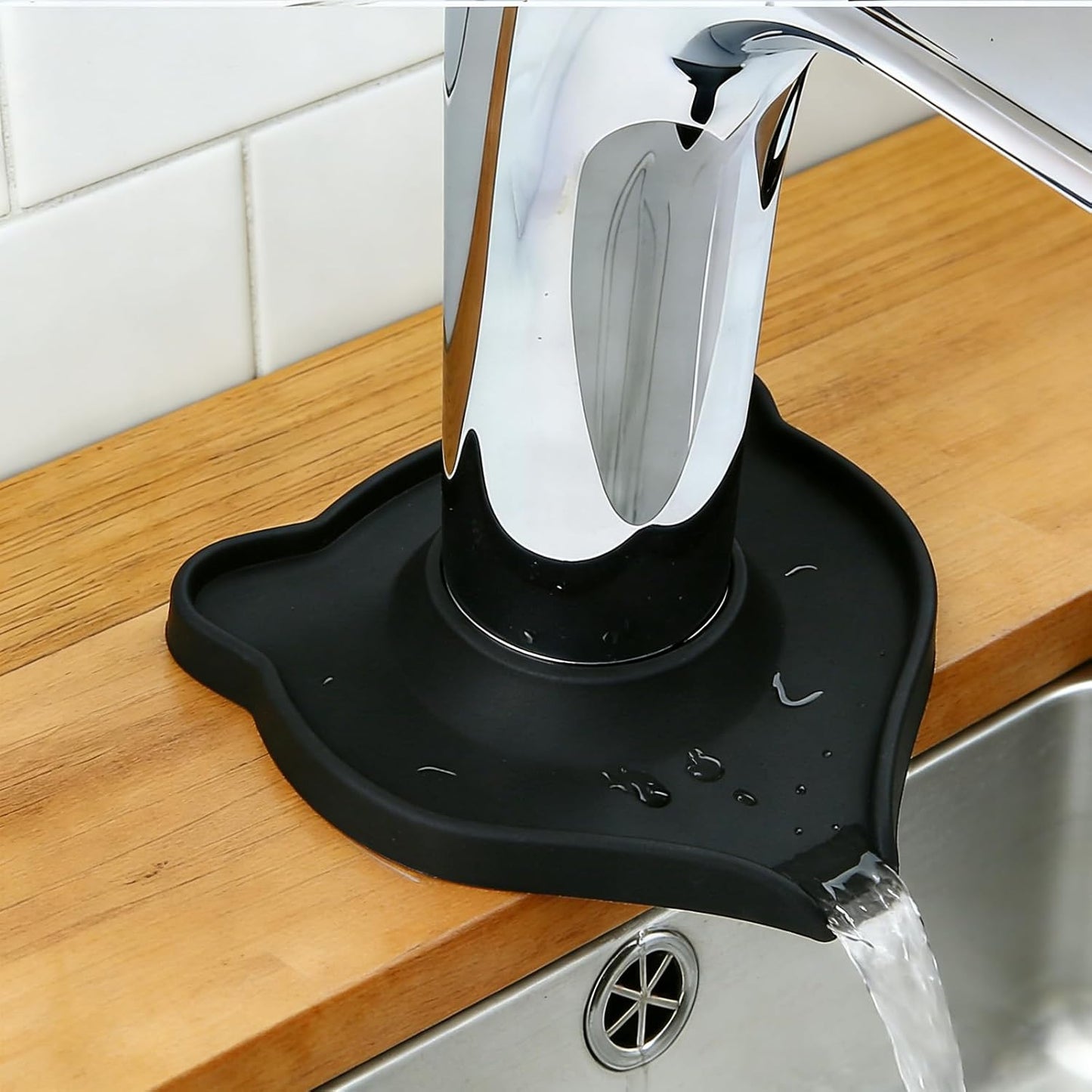 Alfombrilla silicona fregadero cocina 2uds negro