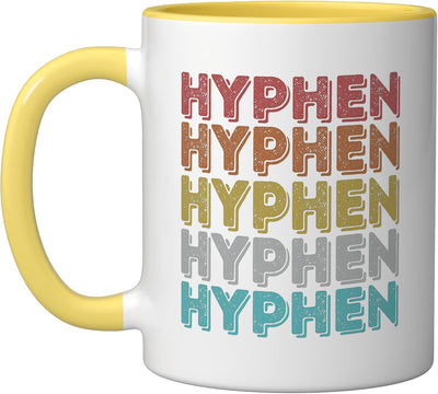 Taza Cerámica Vintage Retro Amarillo/Blanco