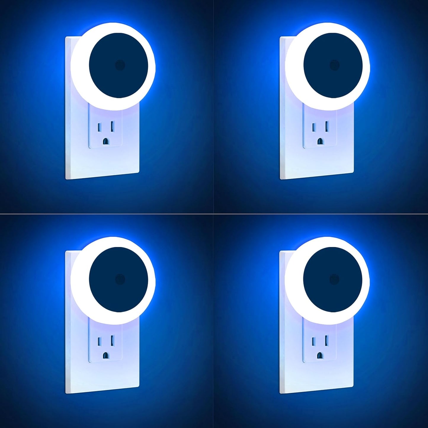 Luces nocturnas LED enchufable pared pack 4 sensor amanecer