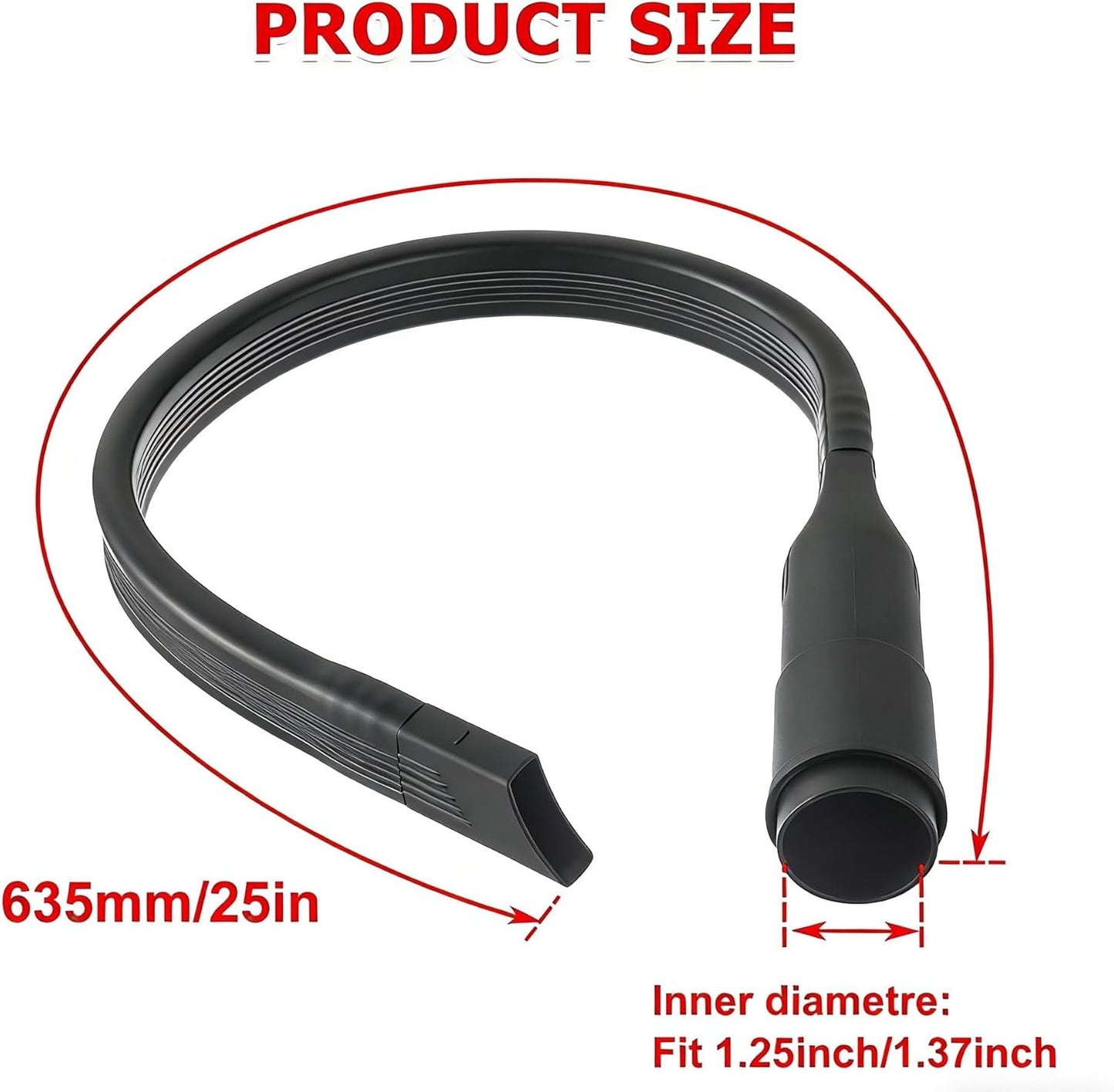 Herramienta al vacío 25pulg accesorio plano flex 1-1/4 y 1-3/8