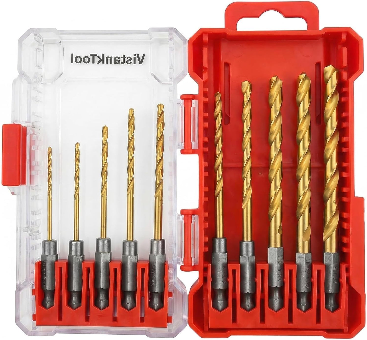 Juego 10 brocas impacto hex M2 HSS 1/16-1/4 pulg