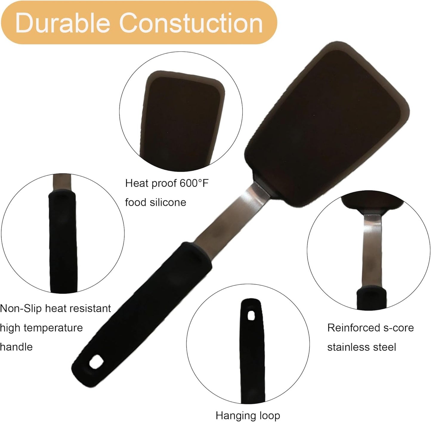 Espátula de silicona pequeña resistente al calor para utensilios antiadherentes