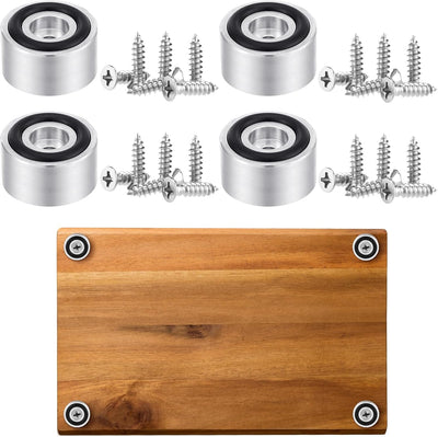Juego de 4 patas de tabla de cortar de acero inoxidable con almohadillas antideslizantes y goma de silicona para cocina