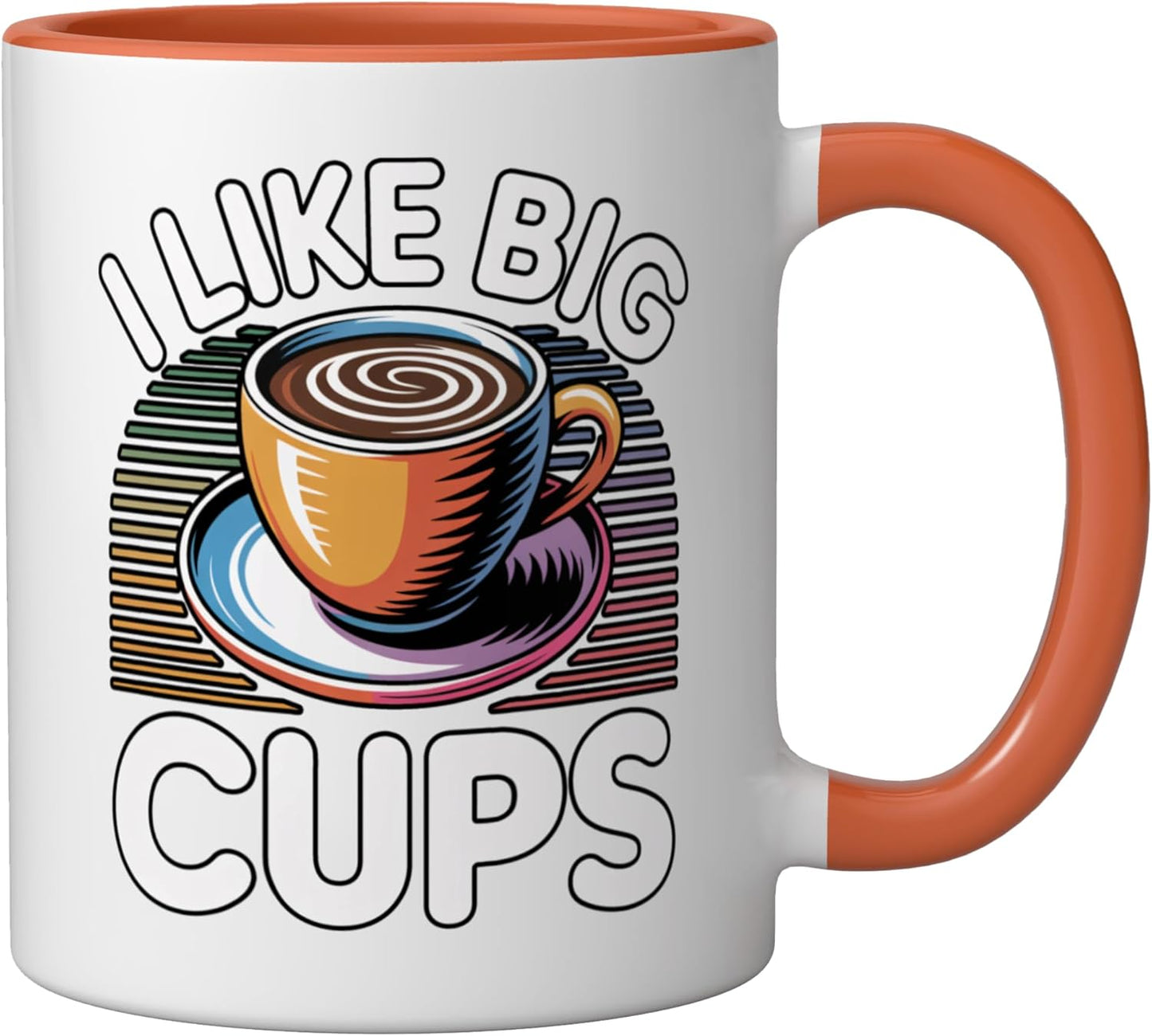 Taza Cerámica I Like Big Cups Naranja/Blanco