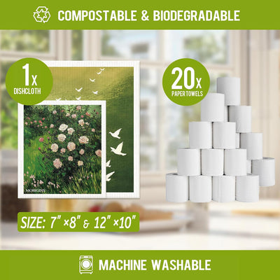 Set 8 Pzas Toallas Cocina Reutilizables Celulosa Biodegradable